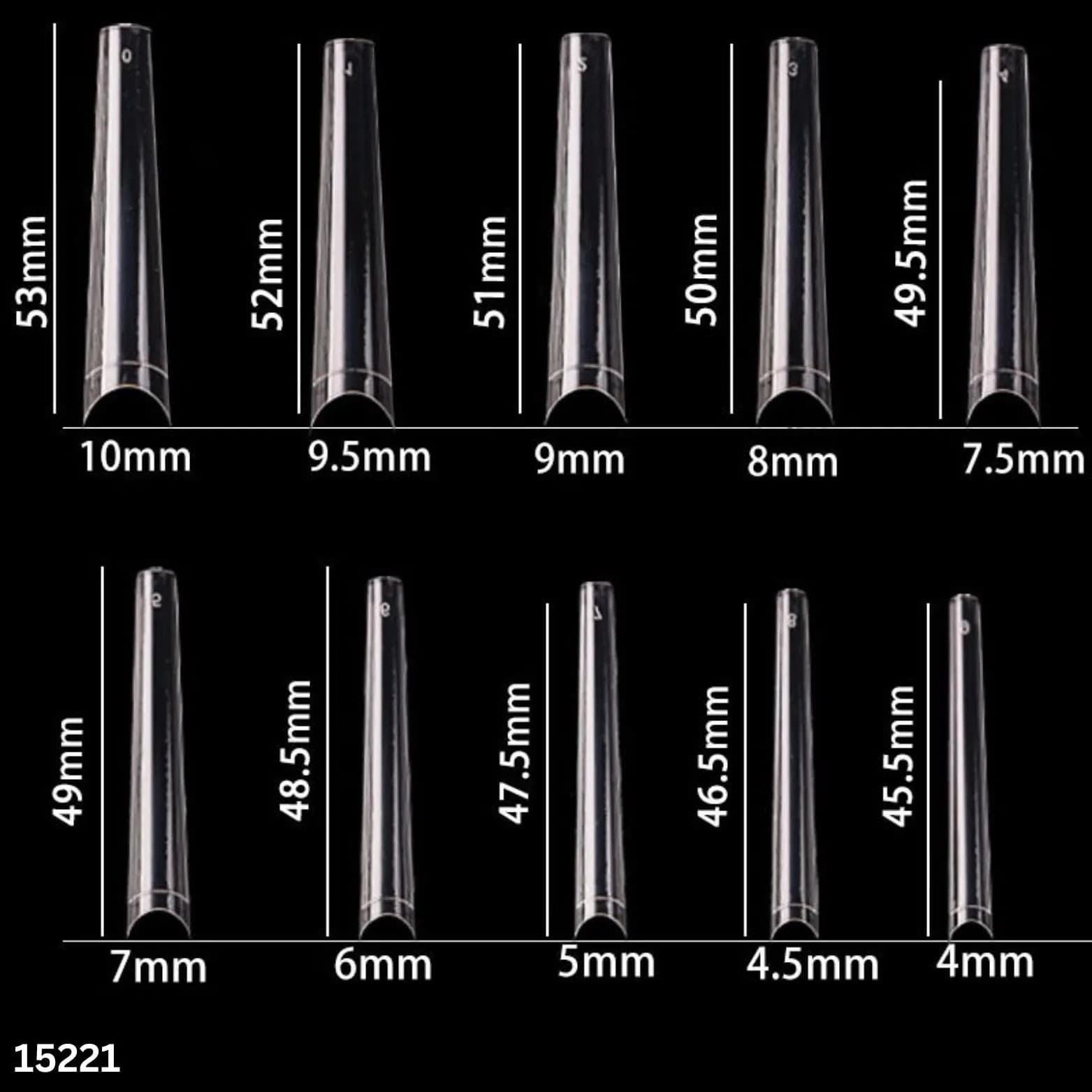18 2X-Long Coffin Nail Extensions (Box 500)