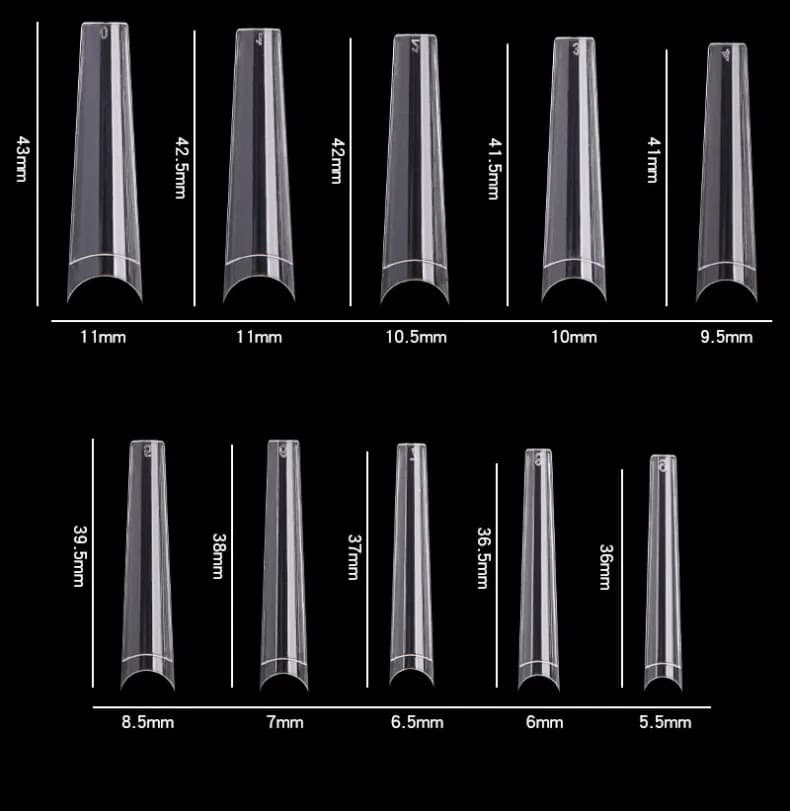 21 Long Coffin Nail Extensions (500 pcs)