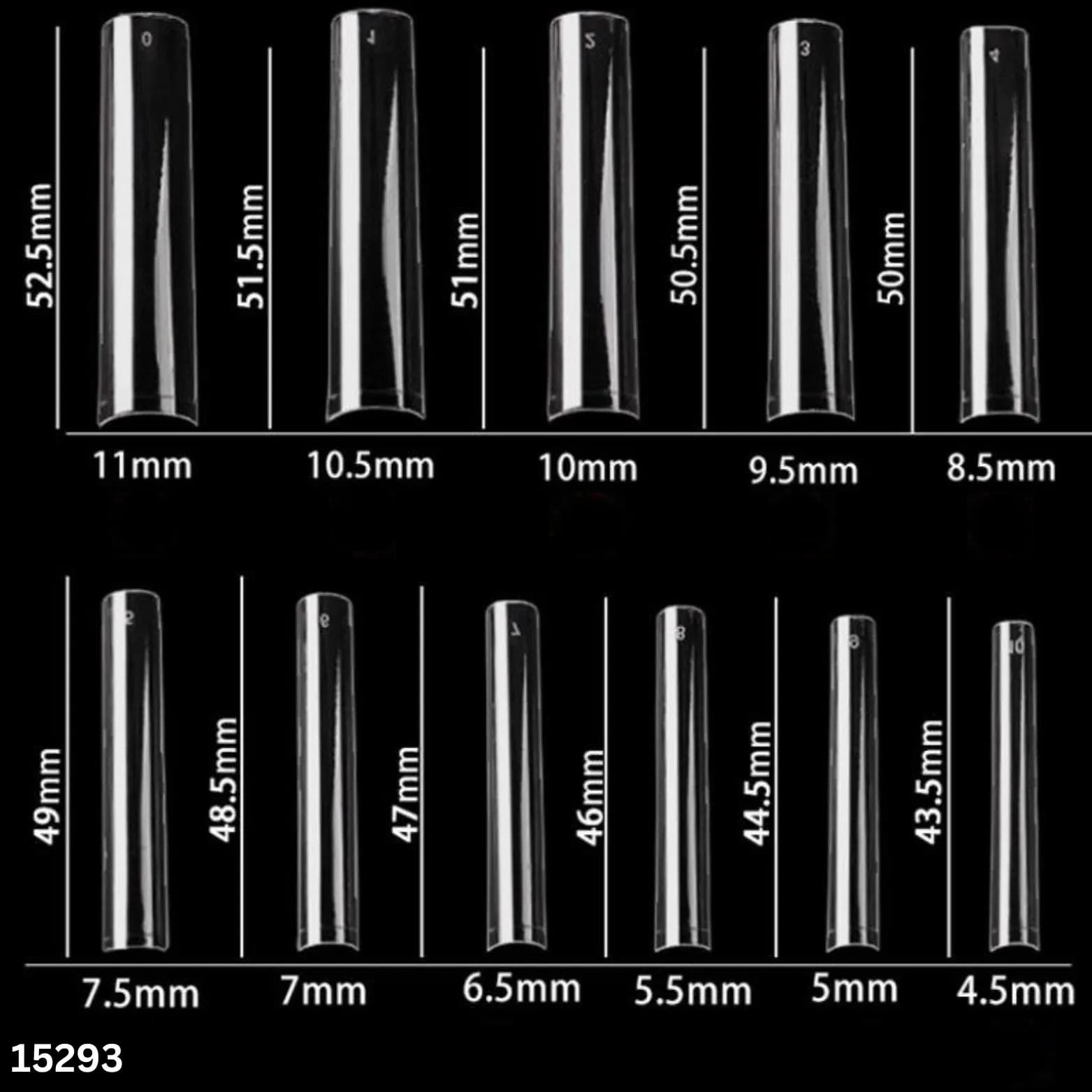 23 Long Coffin Nail Extensions (Box 550)