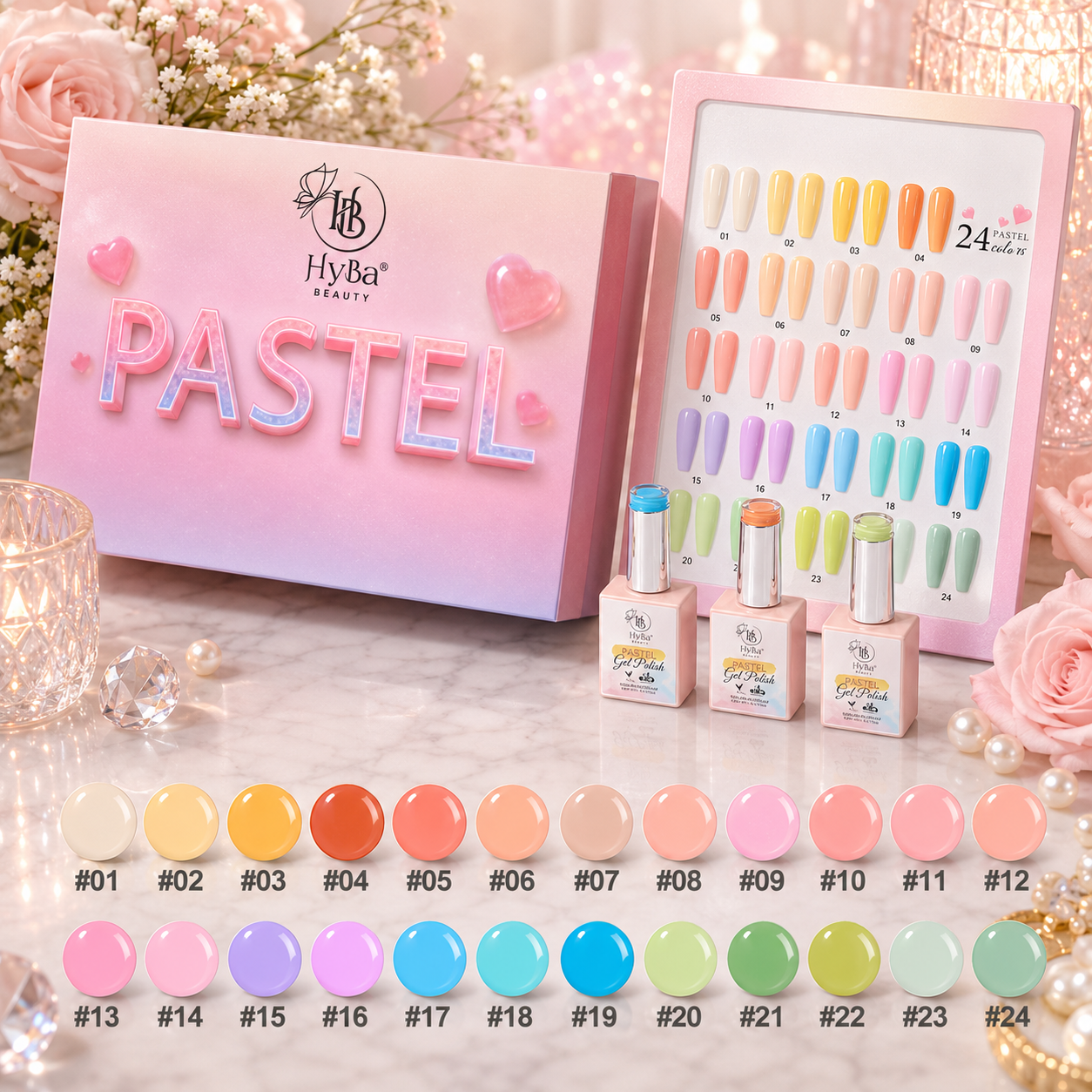 Pastel Gel Polish Collection 1 - 24 Colors Box Set