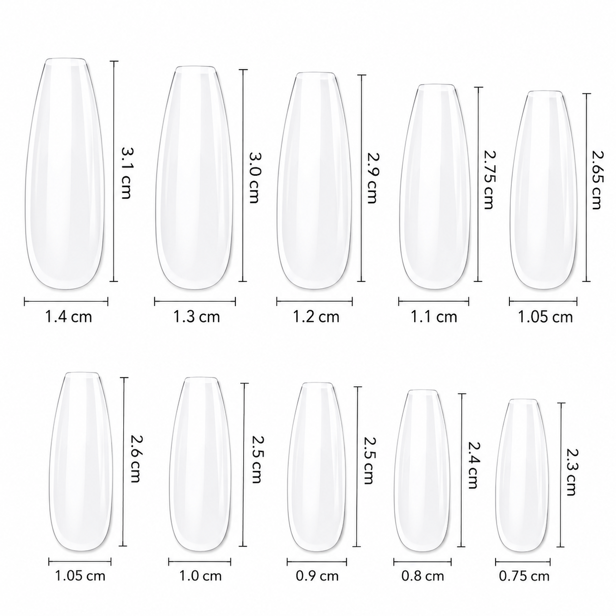 04 Medium Stiletto Nail Extensions (600pcs)