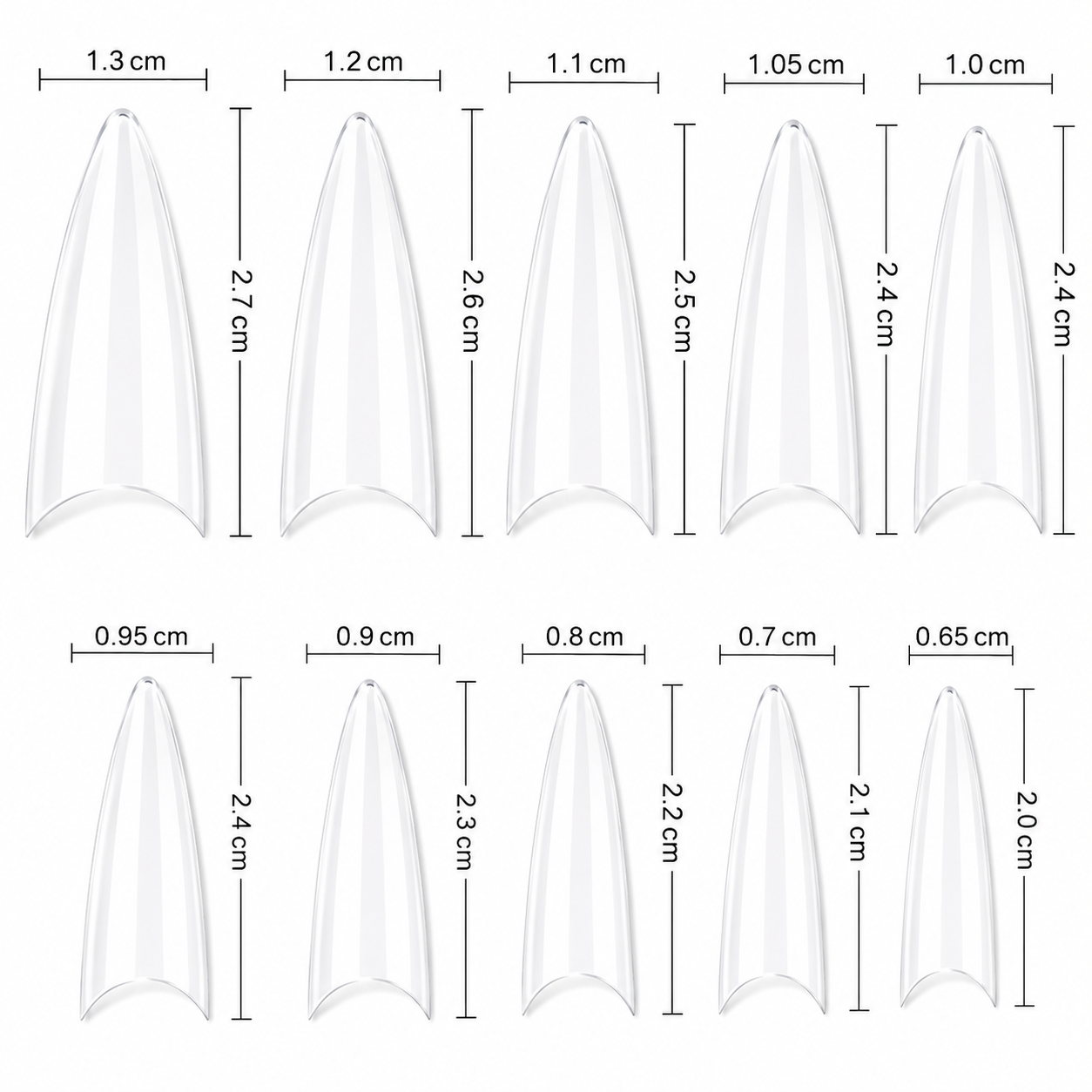 03 Short Stiletto Nail Extensions (500pcs)